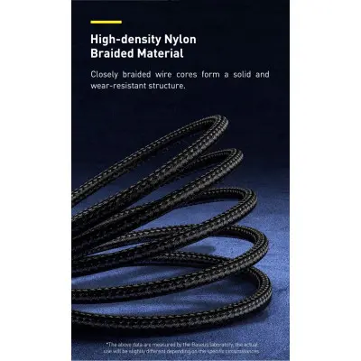 Кабель дата Baseus Cafule Metal Type-C 66W 1м Чёрный