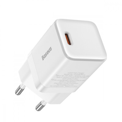 Мережевий зарядний пристрій Baseus GaN3 Fast Charger 30W (1 type-C) White, Білий