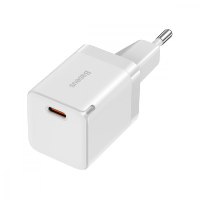 Сетевое зарядное устройство Baseus GaN3 Fast Charger 30W (1 type-C) White, Белый