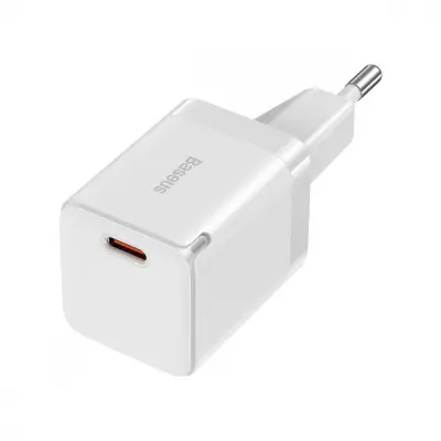 Сетевое зарядное устройство Baseus GaN3 Fast Charger 30W (1 type-C) White, Белый