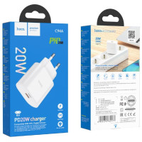 Мережевий зарядний пристрій Hoco C94A Metro PD20W White, Білий Мережевий зарядний пристрій Hoco C94A Metro PD20W White, Білий