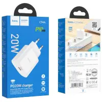 Сетевое зарядное устройство Hoco C94A Metro PD20W White, Белый Сетевое зарядное устройство Hoco C94A Metro PD20W White, Белый