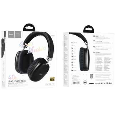 Безпровідні повнорозмірні навушники Hoco W35 Black Stereo Bluetooth Headphones, чорні