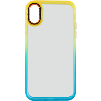 Чехол накладка Fresh sip iPhone XR Бирюзовый/ Оранжевый