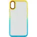Чехол накладка Fresh sip iPhone XR Бирюзовый/ Оранжевый