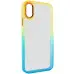 Чехол накладка Fresh sip iPhone XR Бирюзовый/ Оранжевый