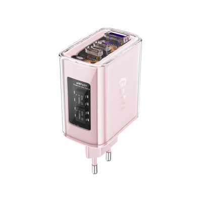 Сетевое зарядное устройство ACEFAST A45 GaN PD65W 2USB-C+USB-A Cherry Blossom Розовая