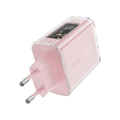 Сетевое зарядное устройство ACEFAST A45 GaN PD65W 2USB-C+USB-A Cherry Blossom Розовая