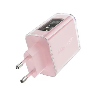 Сетевое зарядное устройство ACEFAST A45 GaN PD65W 2USB-C+USB-A Cherry Blossom Розовая
