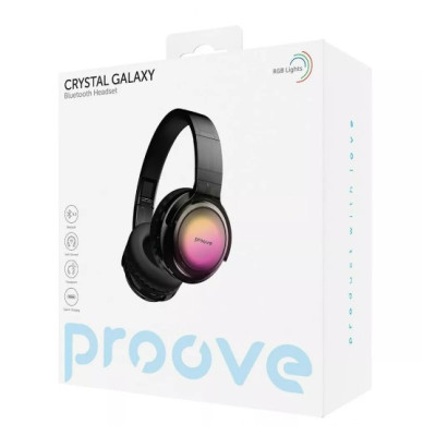 Безпровідні навушники з мікрофоном  Proove Crystal Galaxy Прозорі Чорні