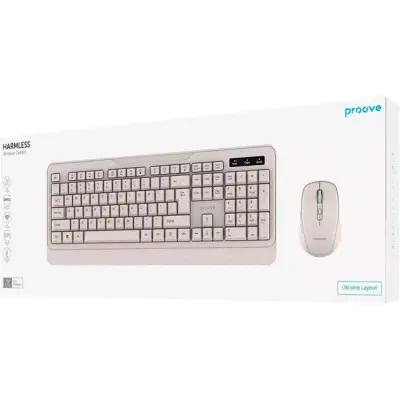 Клавіатура + миша бездротова Proove Harmless Beige Бежевий