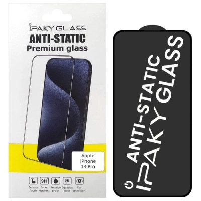 Защитное стекло iPaky Antistatic 3D iPhone 14 Pro Чёрное