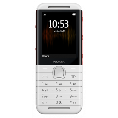 Телефон Nokia 5310 Dual Sim White/Red, чорно-білий