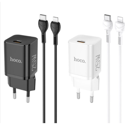 Сетевое зарядное устройство Hoco N19 PD 25W Type-C to Lightning Чёрный