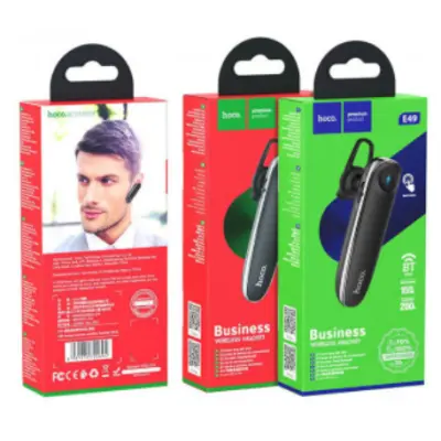 Bluetooth-гарнитура Hoco E49 Black, черная Bluetooth-гарнитура Hoco E49 Black, черная