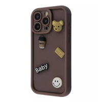 Чохол накладка Pretty Things iPhone 15 Pro Max Коричнева/Ведмежа