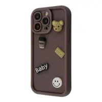 Чохол накладка Pretty Things iPhone 15 Pro Max Коричнева/Ведмежа