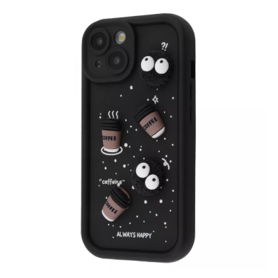 Чохол накладка Pretty Things iPhone 15 Чорна/Кава