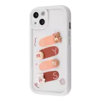 Чехол накладка Pretty Things iPhone 13 Белая/Медведь