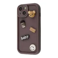 Чохол накладка Pretty Things iPhone 13 Коричнева/Ведмежа