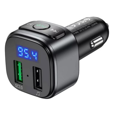 FM Трансмітер Hoco E67 18W (2USB) Black, Чорний