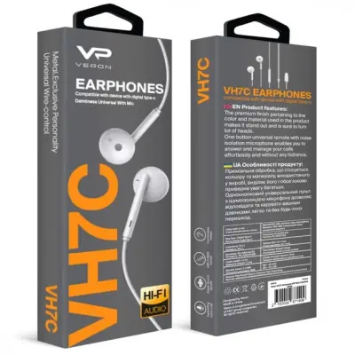 HF Навушники Veron VH7C Type-C Белые HF Навушники Veron VH7C Type-C Белые