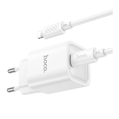 МЗП HOCO C148A USB-C 30W + Type-C to Lighting Білий