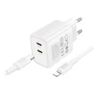 Borofone BA85A 2USB-C 35W + Type-C to Lighting Білий