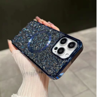 Чехол накладка Swarovski MagSafe iPhone 14 Pro Max Синяя Чехол накладка Swarovski MagSafe iPhone 14 Pro Max Синяя