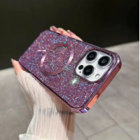 Чехол накладка Swarovski MagSafe iPhone 15 Pro Max Фиолетовая