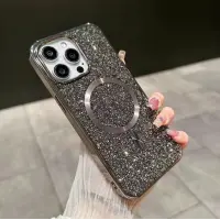 Чехол накладка Swarovski MagSafe iPhone 15 Pro Max Серая (Titanium Grey)