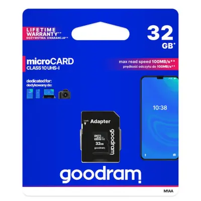 Карта пам\'яті Micro SD 32Gb GoodRam Class10+SD adapter