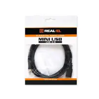 Кабель REAL-EL USB-mini USB 2.0, 1,8м Черный Кабель REAL-EL USB-mini USB 2.0, 1,8м Черный