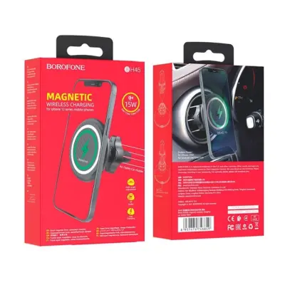 Автотримач Borofone BH45 з БЗП 15W Black, Чорний