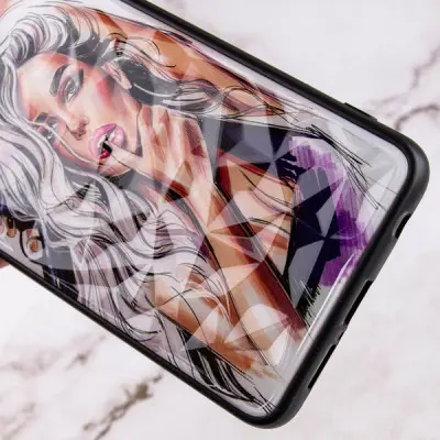 Чехол накладка Prisma Ladies OPPO A74 4G Фиолетовая