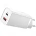 Мережевий зарядний пристрій Baseus GaN2 Lite USB-C+USB-A (65W) White, Білий