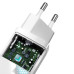 Сетевое зарядное устройство Baseus GaN2 Lite USB-C+USB-A (65W) White, Белый