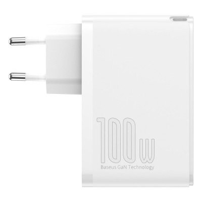 Мережевий зарядний пристрій Baseus GaN2 Pro 2USB-C+2USB-A (100W) Білий