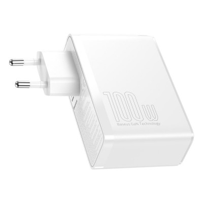 Мережевий зарядний пристрій Baseus GaN2 Pro 2USB-C+2USB-A (100W) Білий