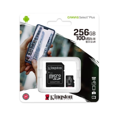 Карта пам\'яті Micro SD 256Gb Kingston Canvas (UHS-1) (R-100Mb/s) + Адаптер