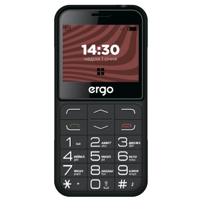 Мобильный телефон Ergo R231 Dual Sim Black, черный