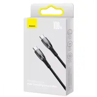 Кабель дата Baseus Glimmer Type-C to Type-C 100W 1м Черный Кабель дата Baseus Glimmer Type-C to Type-C 100W 1м Черный
