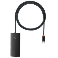 USB хаб Baseus Lite Series 4in1 (Type-C to USB) Чорний