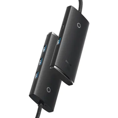 USB хаб Baseus Lite Series 4in1 (Type-C to USB) Черный