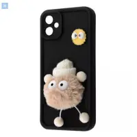Чехол накладка Pretty Things Samsung A065 (A06) black/fluffy white