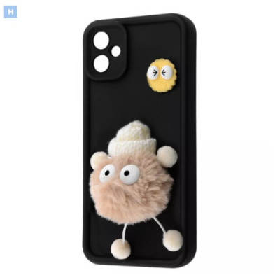 Чехол накладка Pretty Things Samsung A065 (A06) black/fluffy white