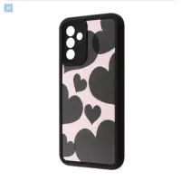 Чехол накладка Wave Artfull Samsung A556 (A55) Чёрный (Black Hearts)