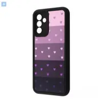 Чехол накладка Wave Artfull Samsung A556 (A55) Чёрный (Little Hearts)