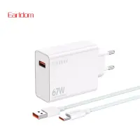 Сетевое зарядное устройство Earldom ES-EU47 67W+ Кабель Type-C White, Белый