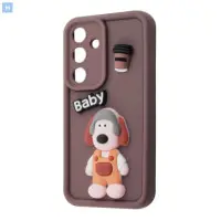 Чехол накладка Pretty Things Samsung A165 (A16) Коричневая/Малыш
